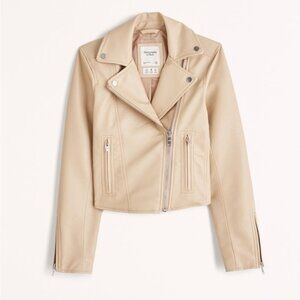 Abercrombie & Fitch Black Leather Jacket with Classic Fit